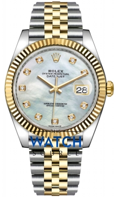 Rolex Datejust 41mm Steel and Yellow Gold 126333 White MOP Diamond Jubilee watch